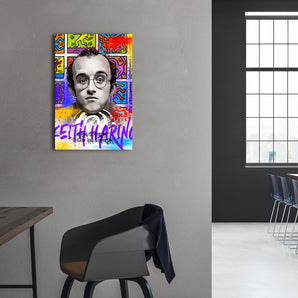 Alubild - Pop Art - Keith Porträt