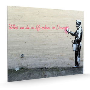 Alubild - Putzender Mann