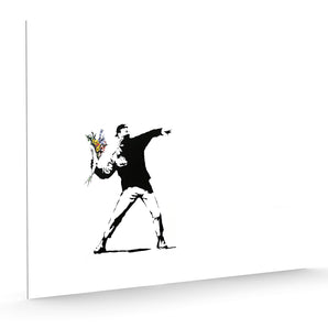 Alubild - Mann mit Blumen