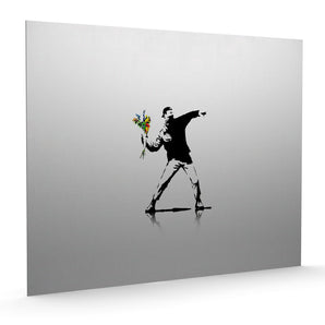 Alubild - Mann mit Blumen 3.0