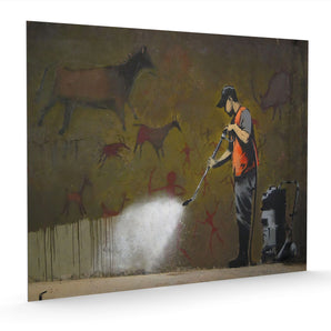 Alubild - Mann mit Kärcher