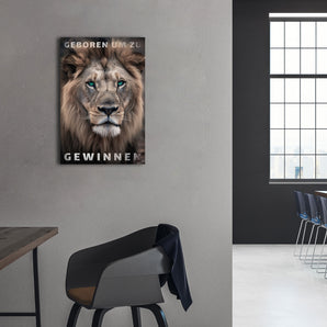 Alubild - Geboren um zu gewinnen - Löwe