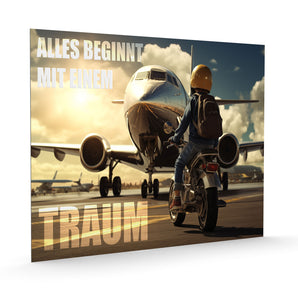 Alubild - Kinder Traum Flugzeug