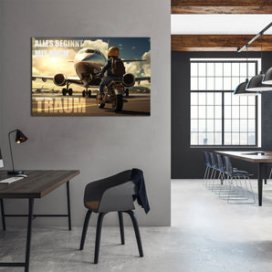 Alubild - Kinder Traum Flugzeug