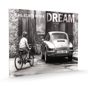 Alubild - Child's dream vintage car (Monochrom)