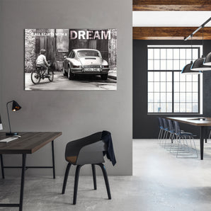 Alubild - Child's dream vintage car (Monochrom)