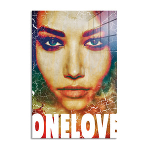 Glasbild - One love Leinwand