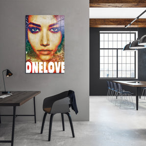 Glasbild - One love Leinwand