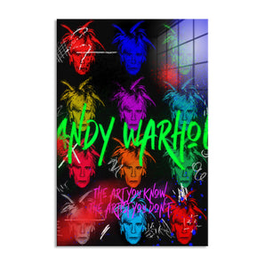 Glasbild - Pop Art - Andy Art Porträt