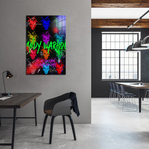 Glasbild - Pop Art - Andy Art Porträt