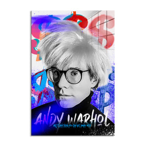 Glasbild - Pop Art - Andy Porträt