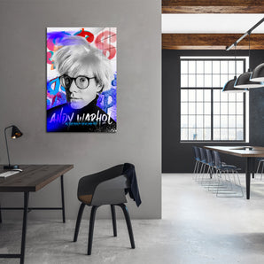 Glasbild - Pop Art - Andy Porträt