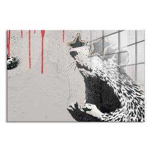 Glasbild - Ratte mit Sonnenbrille