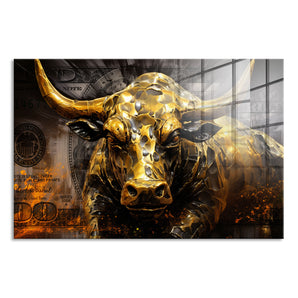 Glasbild - Golden Bull