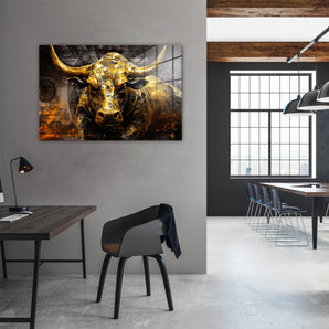 Glasbild - Golden Bull
