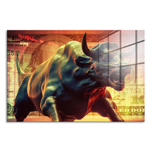 Glasbild - Stock market bull