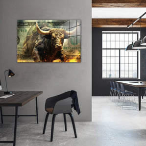 Glasbild - Bull Money