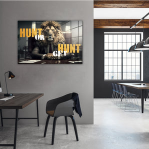 Glasbild - Hunt or get Hunt - Boss Lion