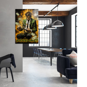 Glasbild - Burning Money