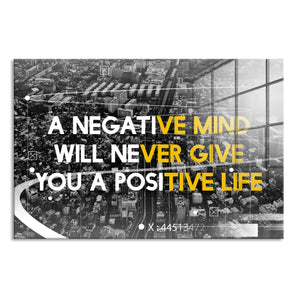 Glasbild - No negative mind Motivaton
