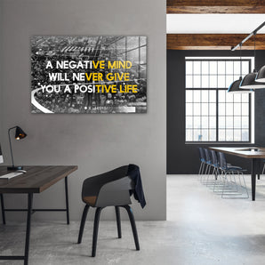 Glasbild - No negative mind Motivaton