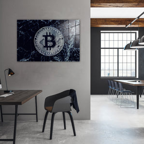 Glasbild - Bitcoin BTC auf Eis