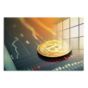 Glasbild - Bitcoin BTC Aktienmarkt