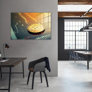 Glasbild - Bitcoin BTC Aktienmarkt