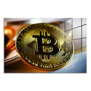 Glasbild - Bitoin Nahaufnahme