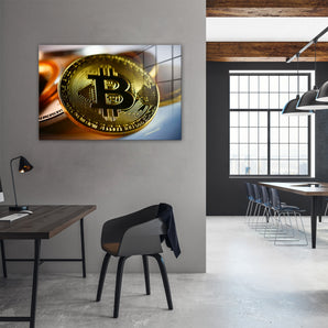 Glasbild - Bitoin Nahaufnahme