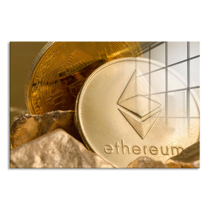 Glasbild - Ethereum ETH Kryptowährung