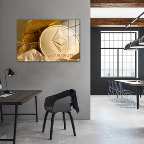 Glasbild - Ethereum ETH Kryptowährung