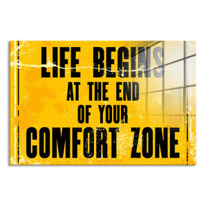 Glasbild - Komfortzone Motivaton