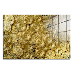 Glasbild - Bitcoins BTC Coin