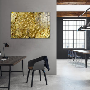 Glasbild - Bitcoins BTC Coin