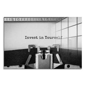 Glasbild - Invest in yourself Motivaton