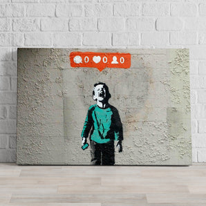Leinwandbild - Kind mit null likes