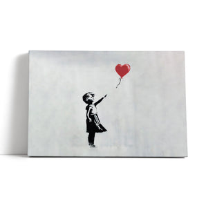 Leinwandbild - Kind mit rotem Ballon