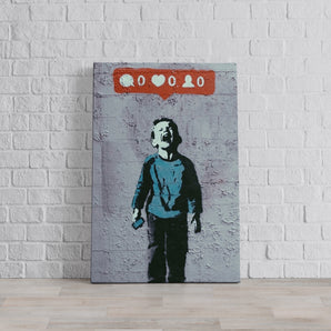 Leinwandbild - Kind mit null likes