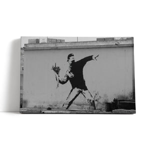 Leinwandbild - Mann mit Blumen 2.0