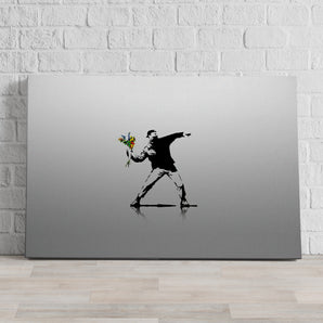 Leinwandbild - Mann mit Blumen 3.0