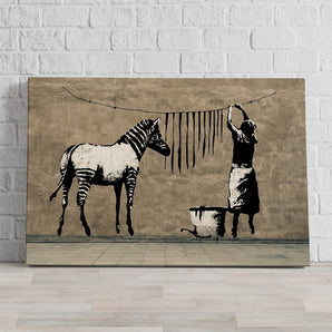 Leinwandbild - Zebrastreifen waschen