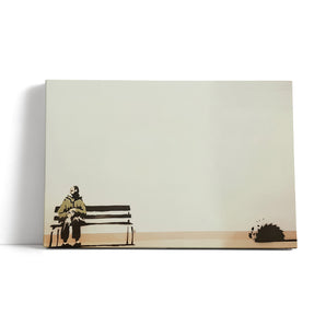 Leinwandbild - Mann auf Parkbank