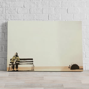 Leinwandbild - Mann auf Parkbank