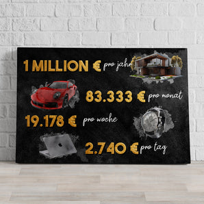 Leinwandbild - 1 Millionen Motivationsziele