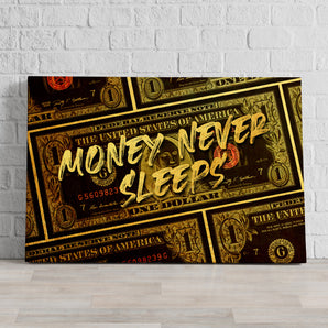 Leinwandbild - Money never sleeps