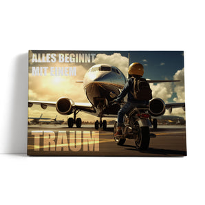 Leinwandbild - Kinder Traum Flugzeug