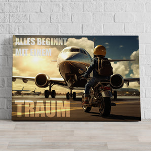 Leinwandbild - Kinder Traum Flugzeug