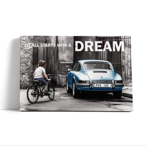 Leinwandbild - Child's dream vintage car