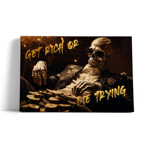 Leinwandbild - Get rich - Skeleton